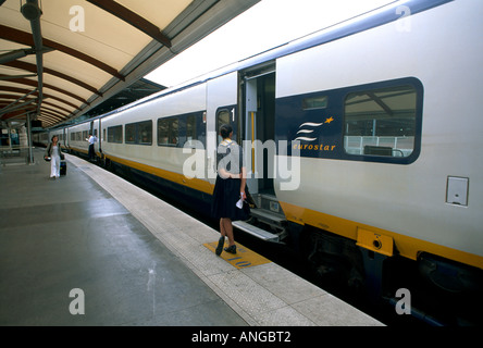 Francia Paris Gare Du Nord i treni Eurostar in stazione Foto Stock