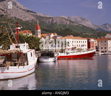 Barche da pesca a Makarska, Croazia Foto Stock