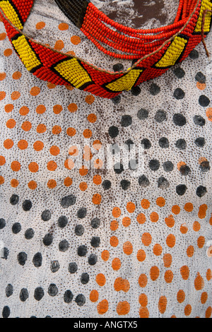 Karo Tribesman, body paint (dettaglio), Inferiore della valle dell'Omo, Etiopia Foto Stock