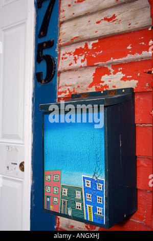 Pittoresco Caselle lettera delle case di charme nel centro di St John's, St John's Harbour, St John's Bay, Avalon Penisola, Newfoundla Foto Stock