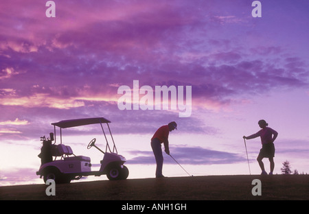 Giocare a golf a 108 miglia di campo da golf, British Columbia, Canada. Foto Stock