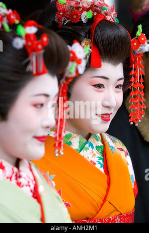 Maiko (apprendista geisha), il quartiere di Gion, Kyoto, Giappone Foto Stock