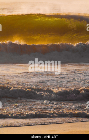 Grandi onde a Zuma Beach Malibu Los Angeles County in California negli Stati Uniti Foto Stock