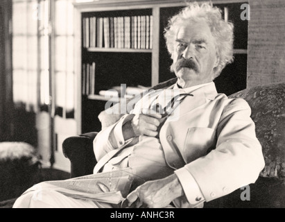 Samuel Langhorne Clemens, 1835 al 1910, noto con il suo nome della penna Mark Twain. American umorista, Satiro, scrittore e docente. Foto Stock