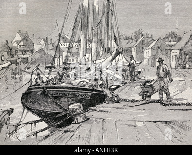 Central Wharf, Provincetown, Cape Cod, Massachusetts, Stati Uniti d'America. Foto Stock