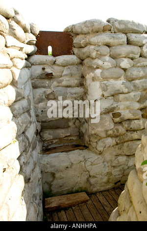 Cecchini post di WW1 Yorkshire trincea e piroga sito archeologico vicino a Ypres Belgio Foto Stock