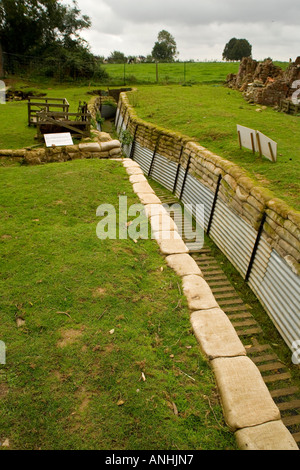 WW1 trincee alleate presso il Terranova Memorial Park a Beaumont Hamel in Francia Foto Stock