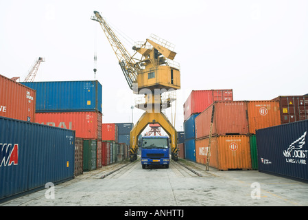 Container in cantiere Foto Stock