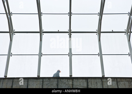 Operaio edile visto attraverso il framework Foto Stock