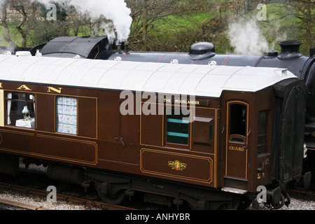 British Pullman carrello e treno a North Yorkshire NEL REGNO UNITO Foto Stock