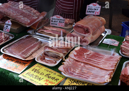 Pressione di stallo di macellai Borough Market di Londra Foto Stock