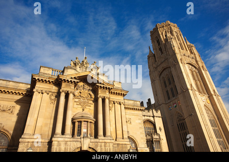 Wills Memorial Building e Torre della Bristol University, Inghilterra Foto Stock