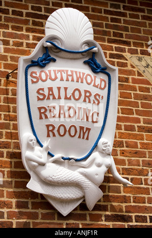 Regno Unito Suffolk Southwold marinai Sala Lettura segno Foto Stock