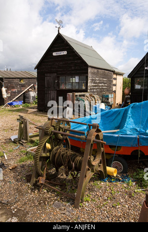 Regno Unito Suffolk Southwold Harbour fishermens capanne sulla riva del fiume Blyth Foto Stock