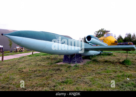 V1 o Vergeltiungswaffe, doodle bug, buzz bomba, missile ,della guerra mondiale 2 a Donnington Aeropark vicino a Nottingham, Leicestershire, Regno Unito Foto Stock