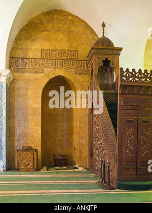 Mihrab e pulpito (minbar), la grande moschea di Aleppo, Siria Foto Stock