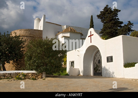 Puig de Missa ingresso del cimitero di Santa Eulalia, Ibiza,'Sdolore Foto Stock