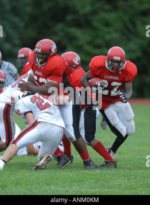 Alta scuola calcio azione di gioco, New Haven, Connecticut USA Foto Stock