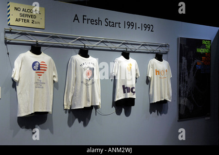 Hacienda fac 51 nightclub exhibition urbis Manchester Regno Unito cultura manchester t-shirts Foto Stock