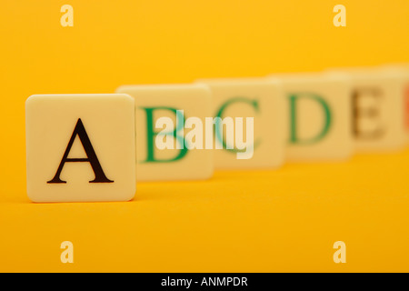 ABC alfabeto di apprendimento per lettera blocco in laterizio Foto Stock