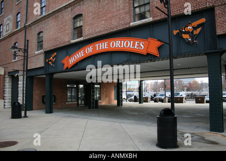 Casa degli Orioles a Rigogolo Park a Camden Yards Baltimore Novembre 2007 Foto Stock