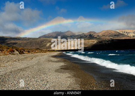 Penisola tra laghi Posadas e Pueyrredón, Lago Posadas, Provincia di Santa Cruz, Argentina, Sud America Foto Stock