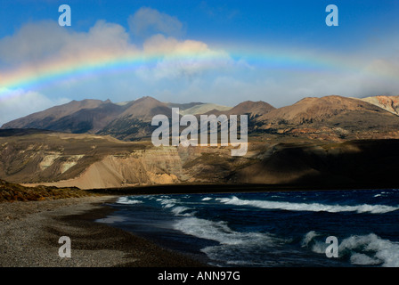 Penisola tra laghi Posadas e Pueyrredón, Lago Posadas, Provincia di Santa Cruz, Argentina, Sud America Foto Stock