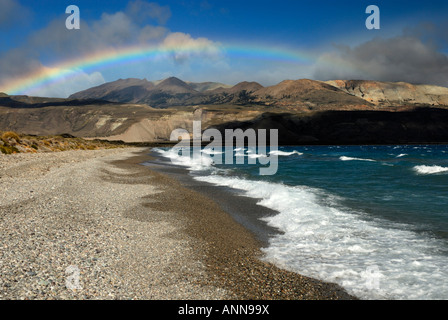 Penisola tra laghi Posadas e Pueyrredón, Lago Posadas, Provincia di Santa Cruz, Argentina, Sud America Foto Stock