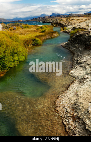 Penisola tra laghi Posadas e Pueyrredón, Lago Posadas, Provincia di Santa Cruz, Argentina, Sud America Foto Stock