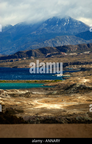 Penisola tra laghi Posadas e Pueyrredón, Lago Posadas, Provincia di Santa Cruz, Argentina, Sud America Foto Stock