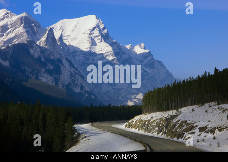 Autostrada 40 a Kananaskis country, Peter Loughheed Parco Provinciale, Alberta, Canada Foto Stock