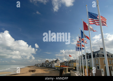 Juno Beach a Saint-Aubin-sur-Mer, normandia D-Day invasione Alleata sito, Francia Foto Stock