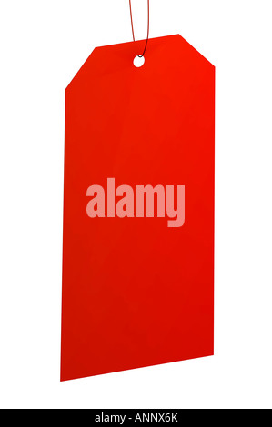 Vuoto etichetta rossa tag Foto Stock