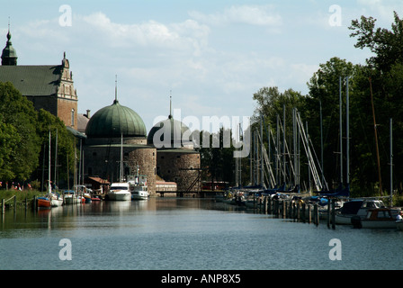 Vadstena, Svezia, svedese, città, in estate su, sul lago Vattern, Foto Stock