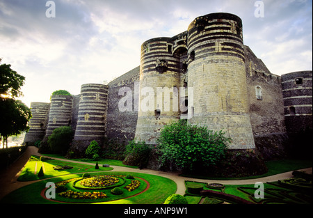 Castello di Angers nella città di Angers nel Maine et Loire regione della Francia Foto Stock