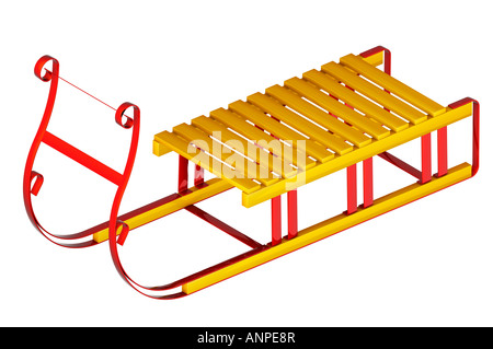 Santa sleigh sledge golden Foto Stock