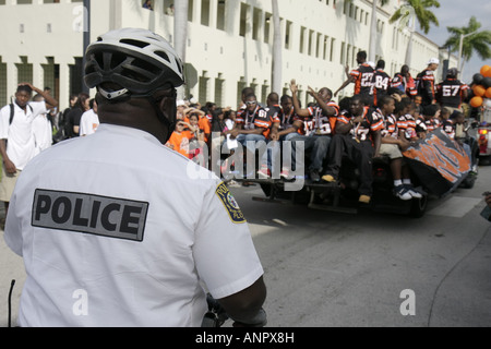Miami Florida,Overtown,Booker T. Washington High School,campus,public Education,campus,state football Champions Black male,teen teen teenager teenage Foto Stock