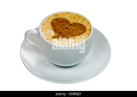 Accessori per caffè cappuccino cup amore simbolo del cuore Foto Stock