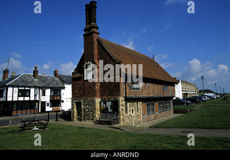 Il Tudor di legno a sala controverso, Aldeburgh, Suffolk, Regno Unito. Foto Stock