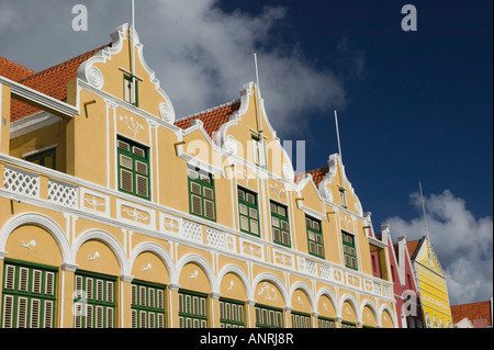 Isole ABC, CURACAO Willemstad: Punda Harbourfront / Penha Costruzione / Architettura Olandese Foto Stock