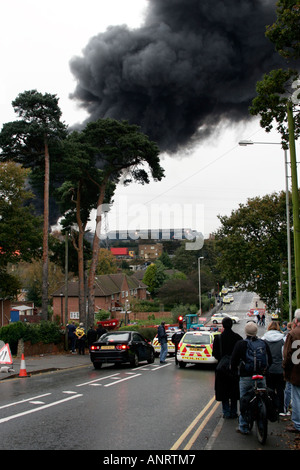 Incendio al Nelson Stanley Scrapyard Poole Dorset England Regno Unito Foto Stock