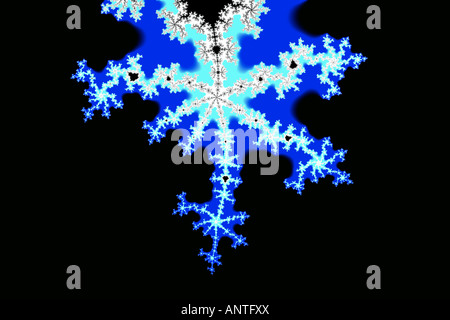 Rendering digitale di un fiocco di neve Foto Stock