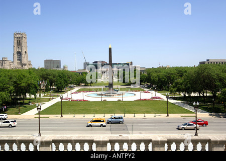 La Indiana Veterans Memorial Plaza di Indianapolis IN Foto Stock