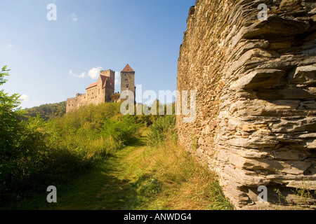 Il castello di Hardegg in Hardegg, regione di Weinviertel, Austria Inferiore, Austria Foto Stock