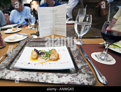 GUATEMALA ANTIGUA menu di degustazione presso la Casa Santo Domingo ristorante Foto Stock