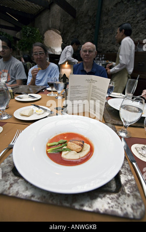 GUATEMALA ANTIGUA menu di degustazione presso la Casa Santo Domingo ristorante Foto Stock