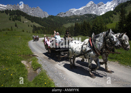 Carrello nelle Alpi, Austria, Filzmoos Foto Stock