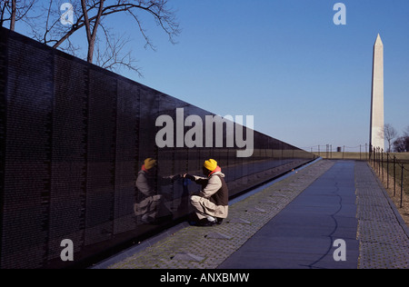 Vietnam Veterans Memorial Wall a Washington DC Foto Stock