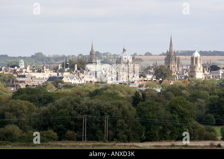 Oxford skyline da Hinksey altezze in Oxfordshire UK Foto Stock