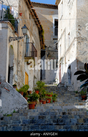 Città vecchia di Scalea Calabria Italia Foto Stock